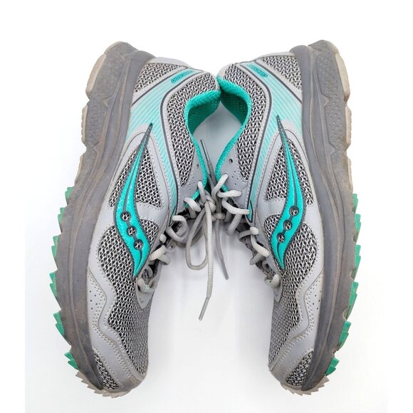 Saucony Womens 9.5 Cohesion 10 Running Walking Sneakers Shoes Gray Teal S15339 - Picture 6 of 8